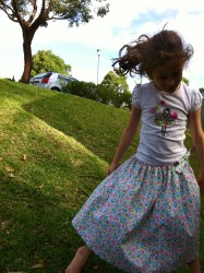 Miss 7 road testing the Happy Twirly Whirly Skirt