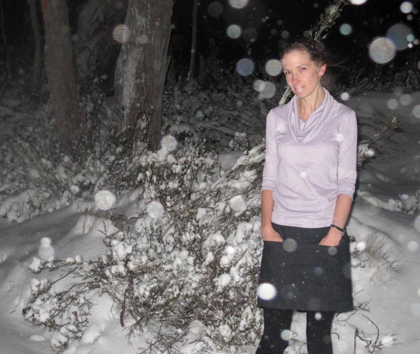 Vogue 1247 skirt and Sewaholic Renfrew cowl neck