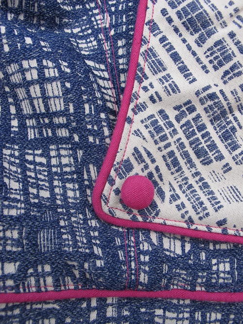 Tessuti Gridlock: lapel, button, piping, topstitching