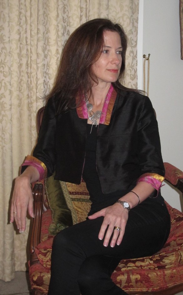 By Hand Victoria Blazer the Sari Edition with black singlet and skinny jeans!