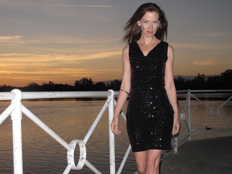 Clairy dress - she's not shy...