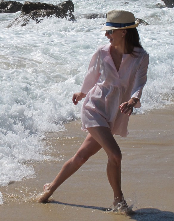 It might be warm - but the water is cold until you get used to it some mornings!