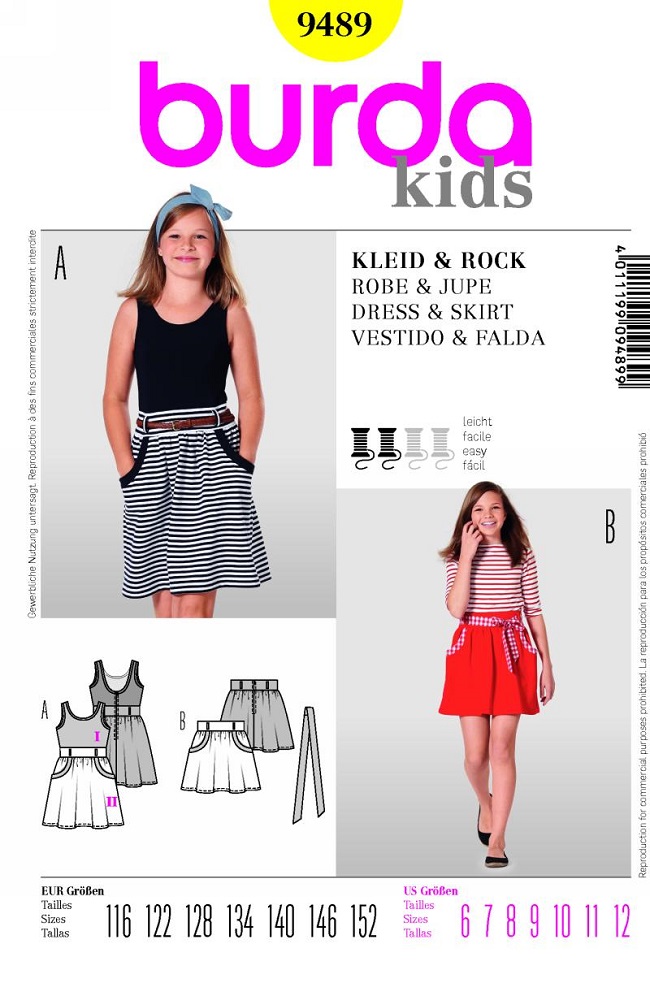 Burda 9489 - skirt & dress