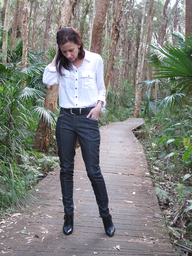 Named Patterns: Jamie Jeans. Checking out my own legs...