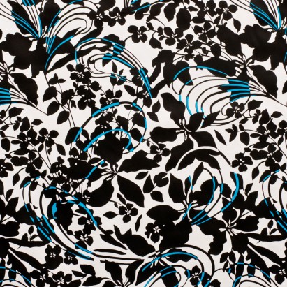 White-Black Lightweight Stretch Cotton Print from Mood Fabrics