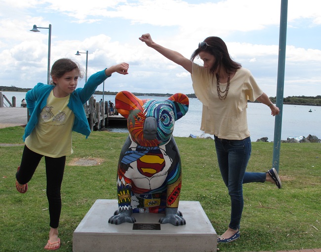 Totally unplanned picture - but seemed too perfect! A Superman Koala on our Town Green (which comes with a bonus waterfront!)