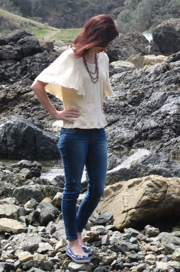 Preparing for take off - side view in the coastal breeze