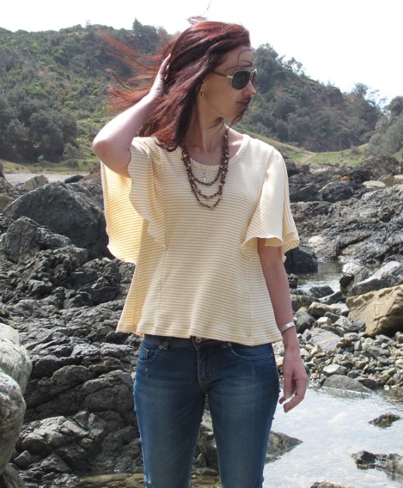 Front view - the hem is hideous. I love this fabric but it was a b*&ch to sew.