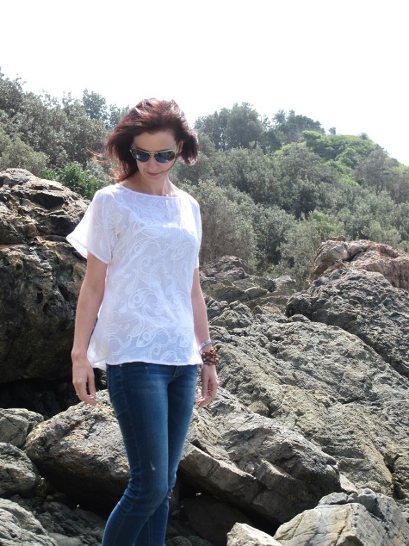 Curved yoke, Flared pullover from Clean & Natural