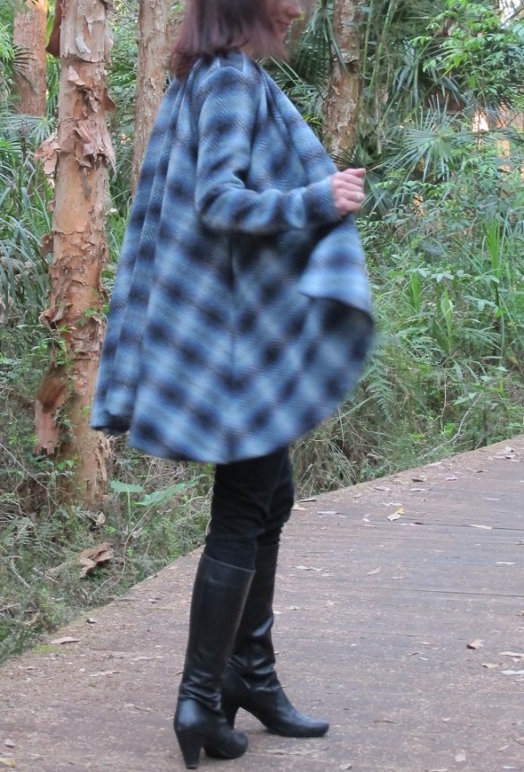 Italian Carolina Herrera Black/White/Blended Blue Plaid Suiting from Mood Fabrics. Vanessa Pouzet Eagle pattern. Sewn by Sew Busy Lizzy