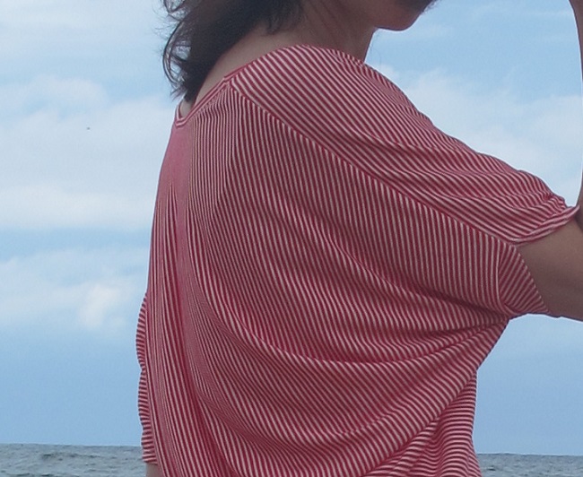 Drape Drape 2, Number 4. Draped sleeve stripes - 'not' matching.