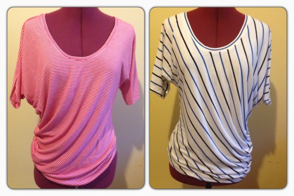 Red stripe and blue stripe Drape Drape 2 No.4 shirts.