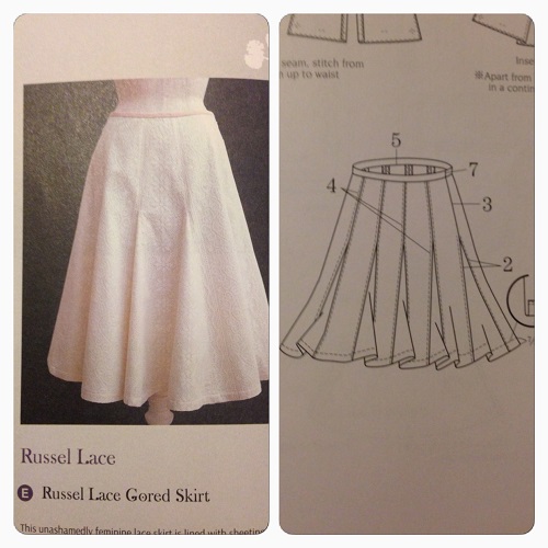 A beautiful gored lace skirt