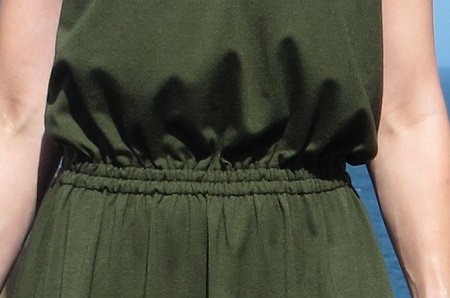 A very simple way to soften a thick elastic waistband- just sew two channels and use thinner elastic. Eliana Dress by Pauline Alice