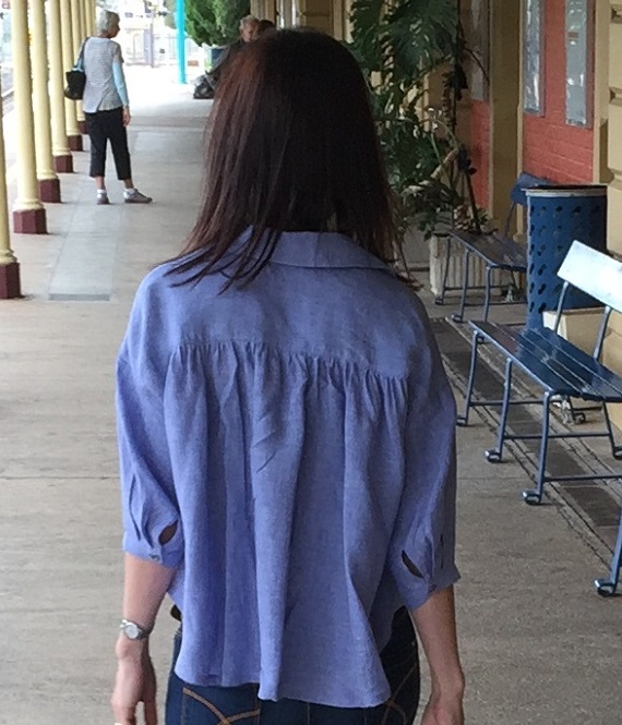 Sorry - shirt and car seat was not a happy marriage and my back is creased.