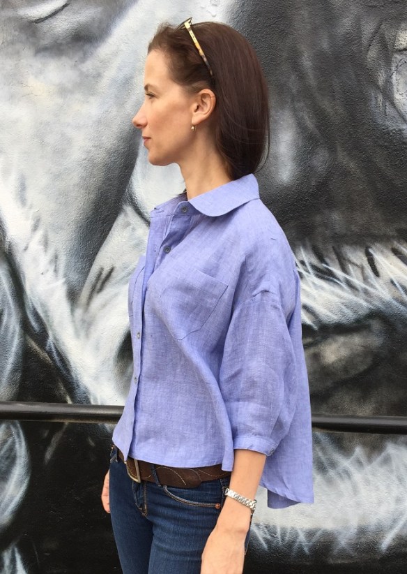 The back is very full and the hemline dropped.