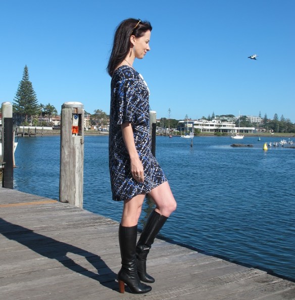 Papercut Patterns Flutter tunic, side view