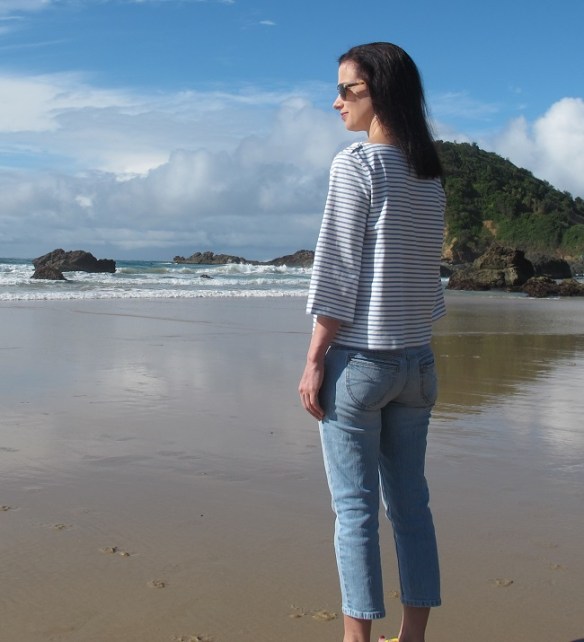 Back view: She Wears the Pants - No 4 Top with Epaulettes.