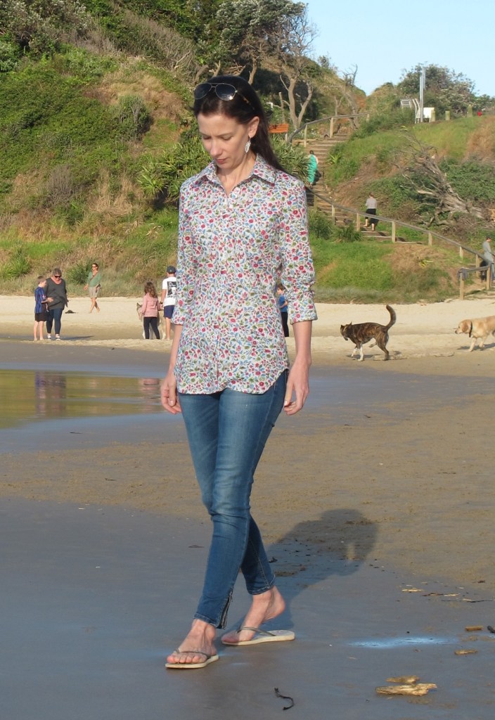 Burda 6849, sewn with Pink Carnation Floral Printed Cotton Voile from Mood Fabrics NY