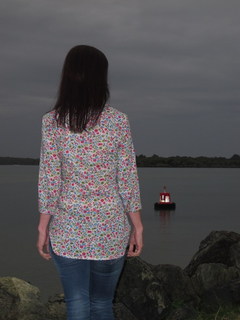 Burda 6849, sewn with Pink Carnation Floral Printed Cotton Voile from Mood Fabrics NY