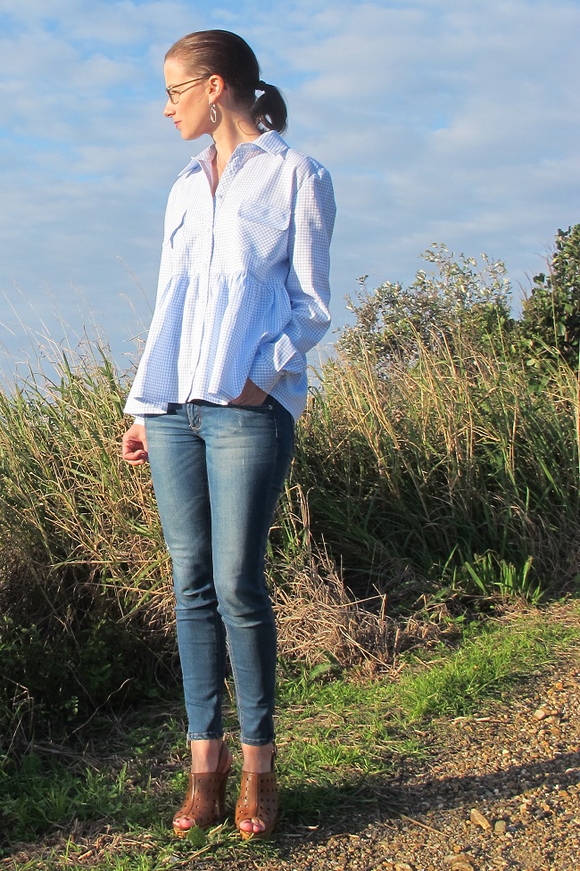 Burda Gathered Peplum Blouse 03/2015 #109 sewn by Sew Busy Lizzy