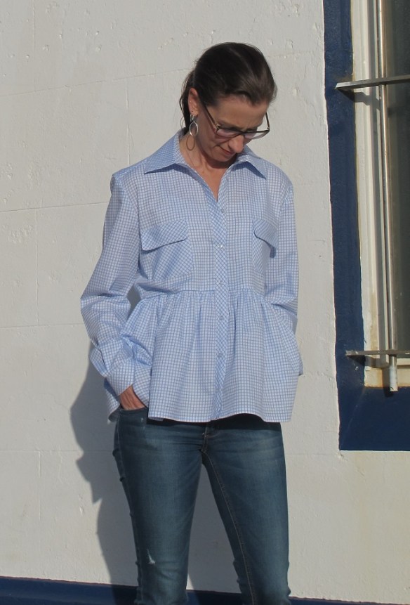 Burda Gathered Peplum Blouse 03/2015 #109 sewn by Sew Busy Lizzy