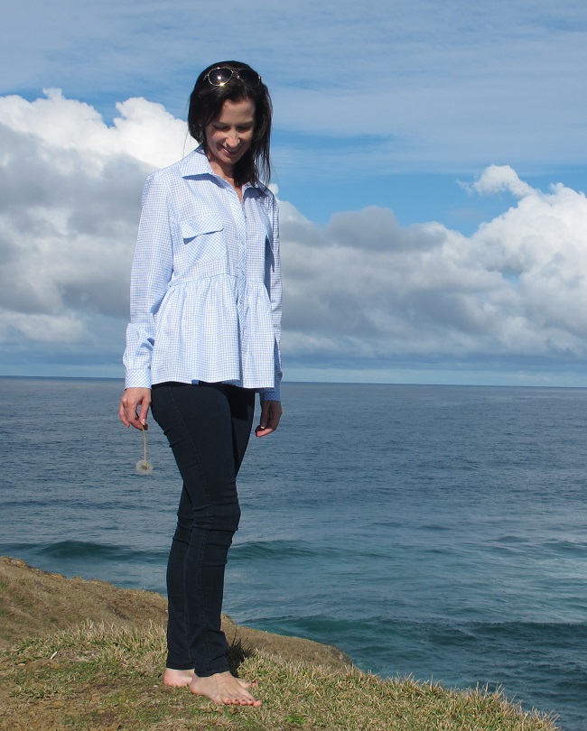 Burda Gathered Peplum Blouse 03/2015 #109 sewn by Sew Busy Lizzy