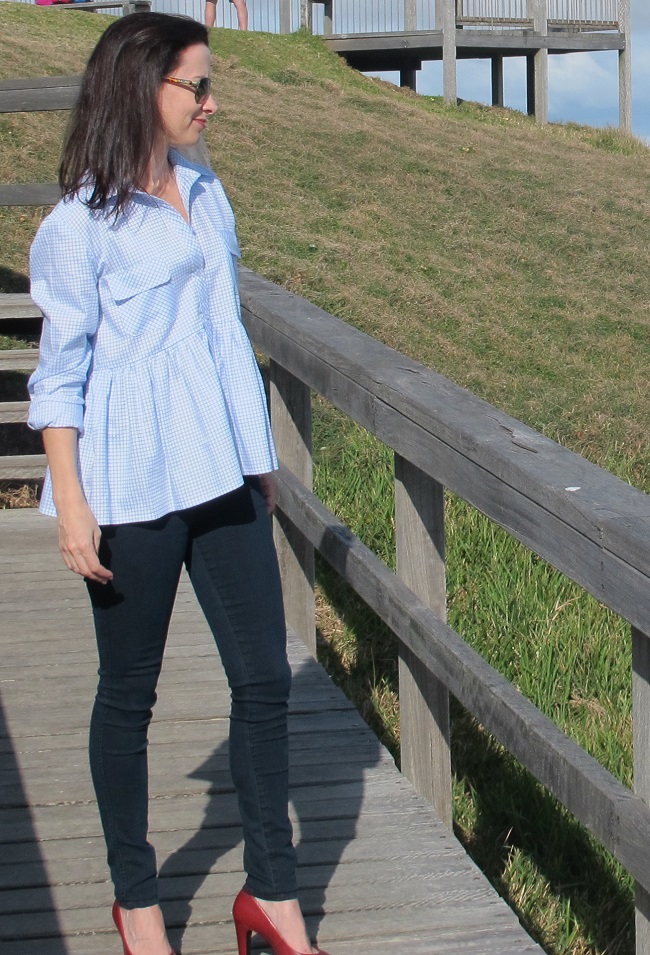 Burda Gathered Peplum Blouse 03/2015 #109 sewn by Sew Busy Lizzy