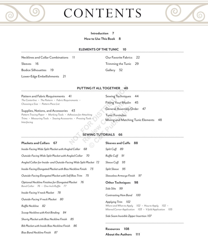 Contents: The Tunic Bible by Sarah Gunn & Julie Starr