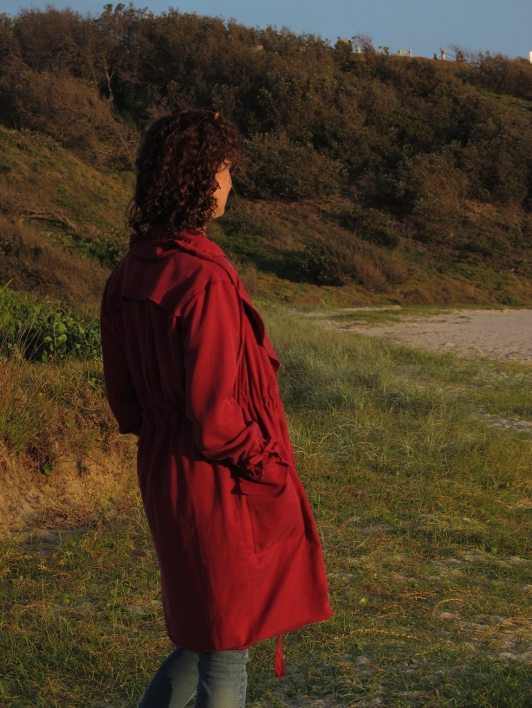 Casual at the beach as the sun goes down