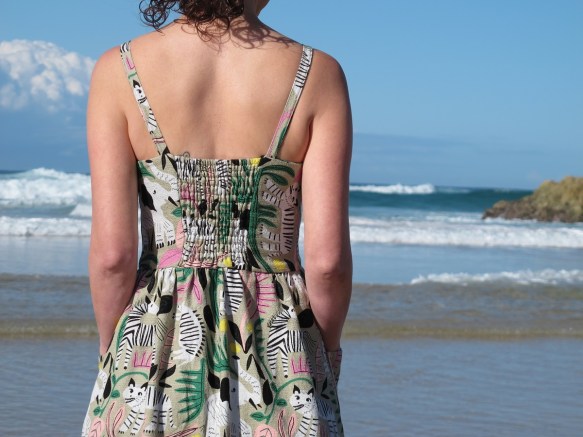 My alterations to 'shirr' barkcloth