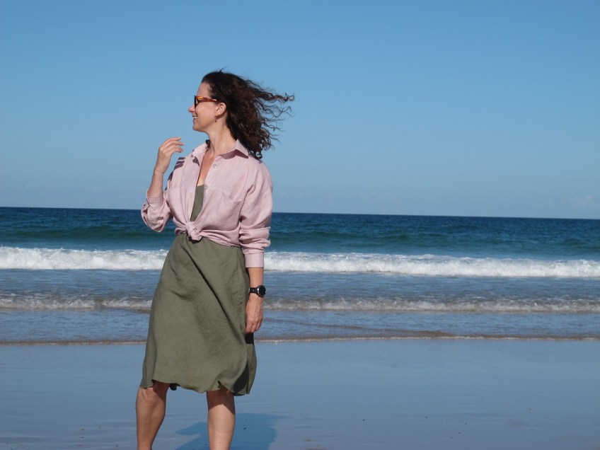 Olya Shirt, Paper Theory & Sadie Slip Dress, Tessuti Patterns