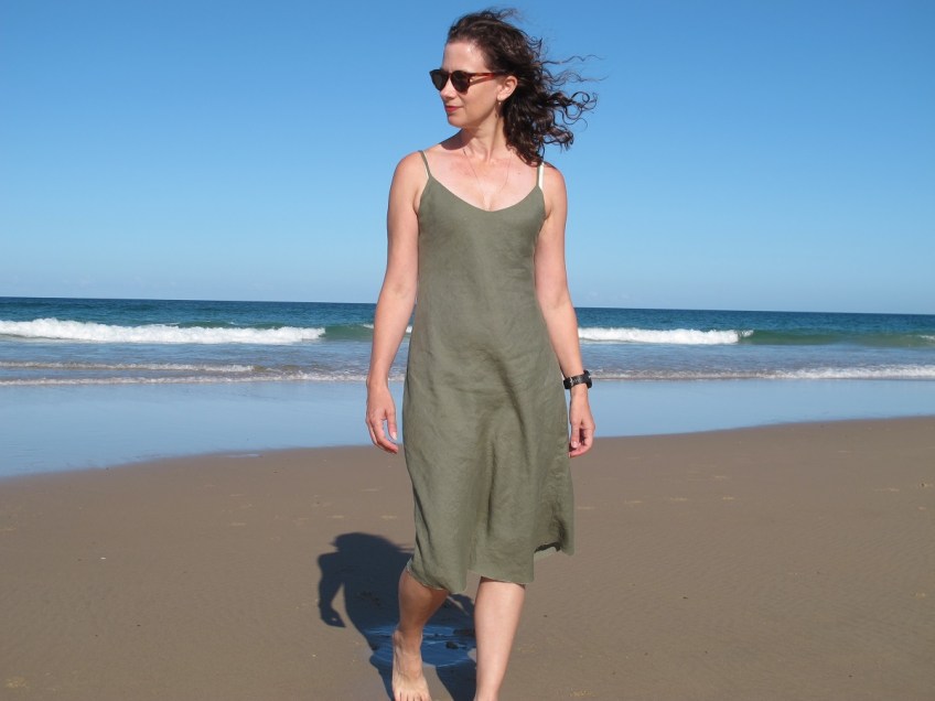 Sadie Slip Dress, Tessuti Patterns.