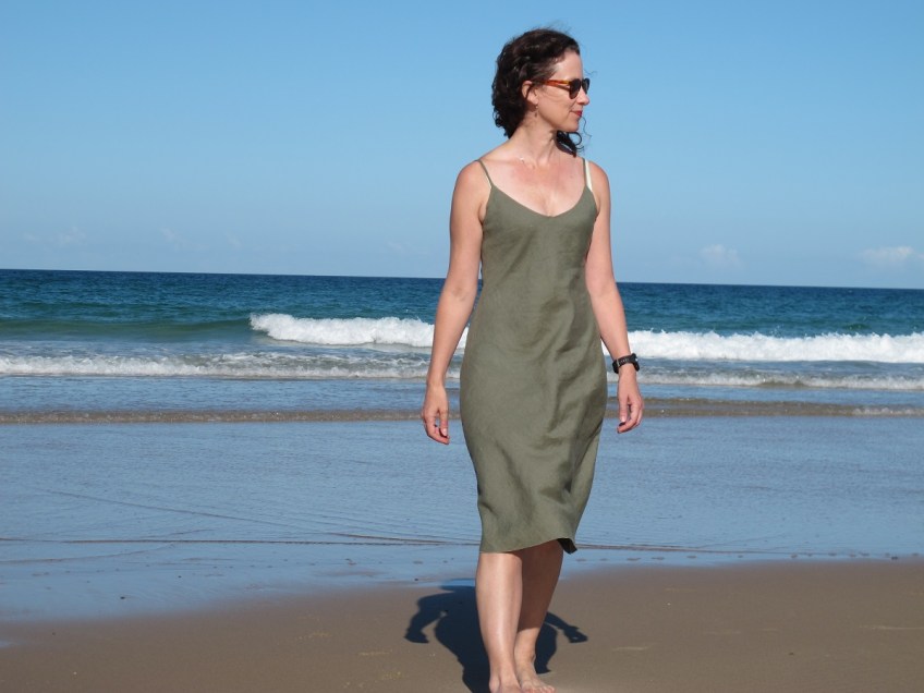 Sadie Slip Dress, Tessuti Patterns.