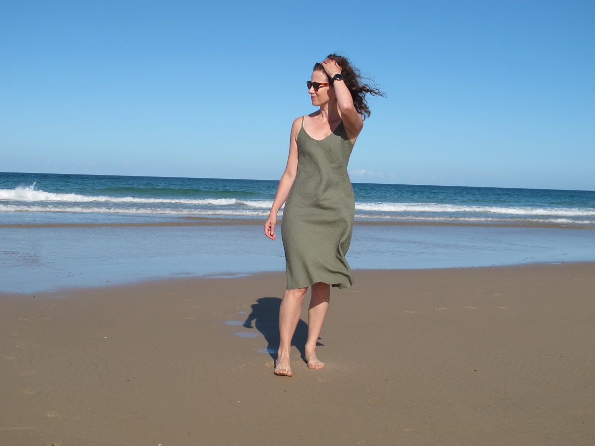 Sadie Slip Dress, Tessuti Patterns.